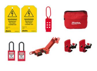 Electrician Lock-Out kit w / various Lock-Outs, locks etc.