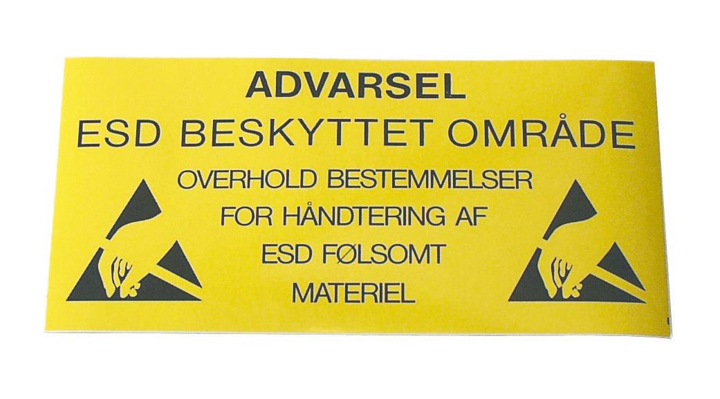 Sign 75x150mm self-adhesive ESD protected area