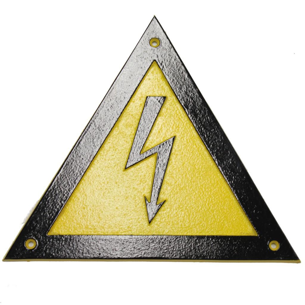 Aluminum sign: triangle w / arrow 225mm.