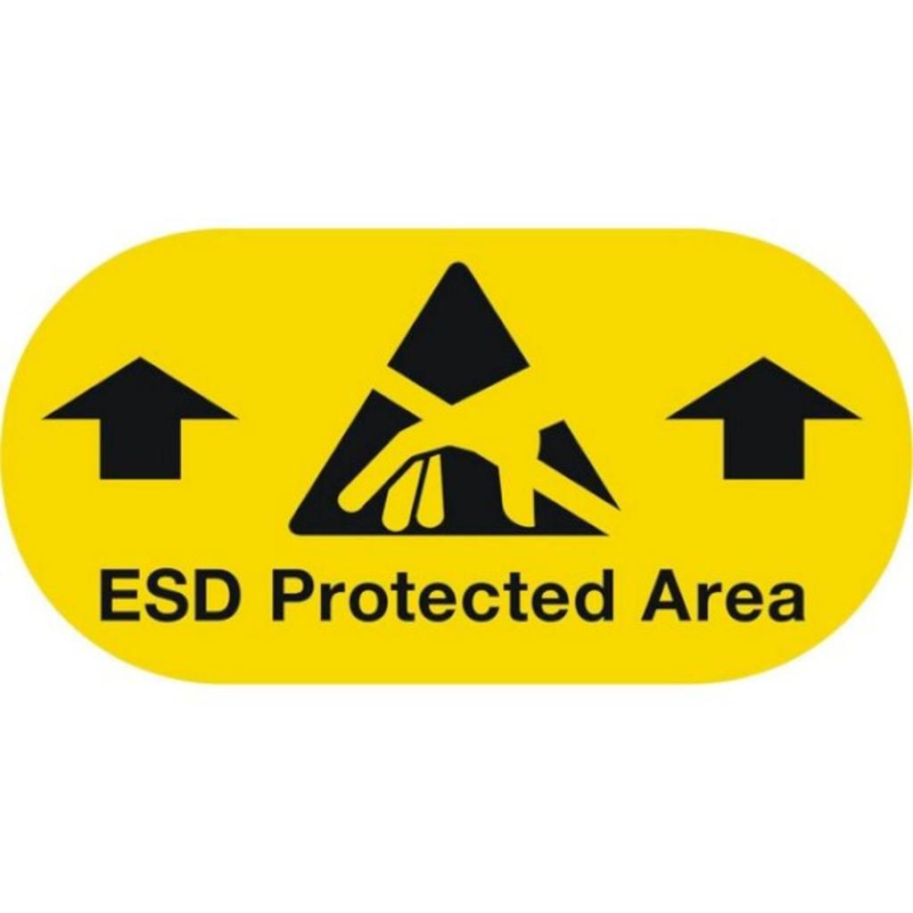 Sign oval 120x60mm self-adhesive. ESD Protected Area PC