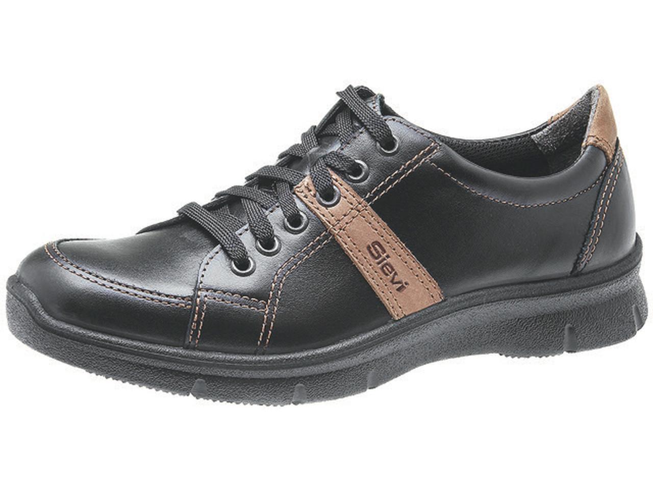 Lace-up shoes STREET ESD black with light brown stripe