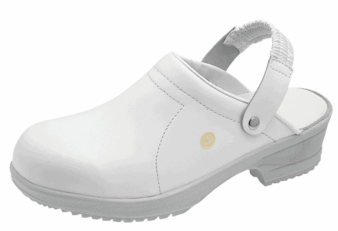 Clogs FILE ESD white size 46; w/heel strap