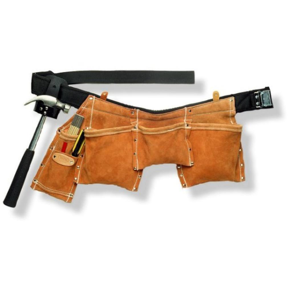 Tool belt brown leather one size; w / soft strap