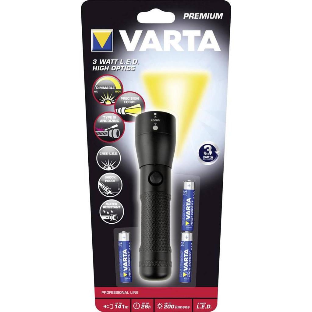 Varta HIGH OPTICS F10 Hand flashlight Black LED