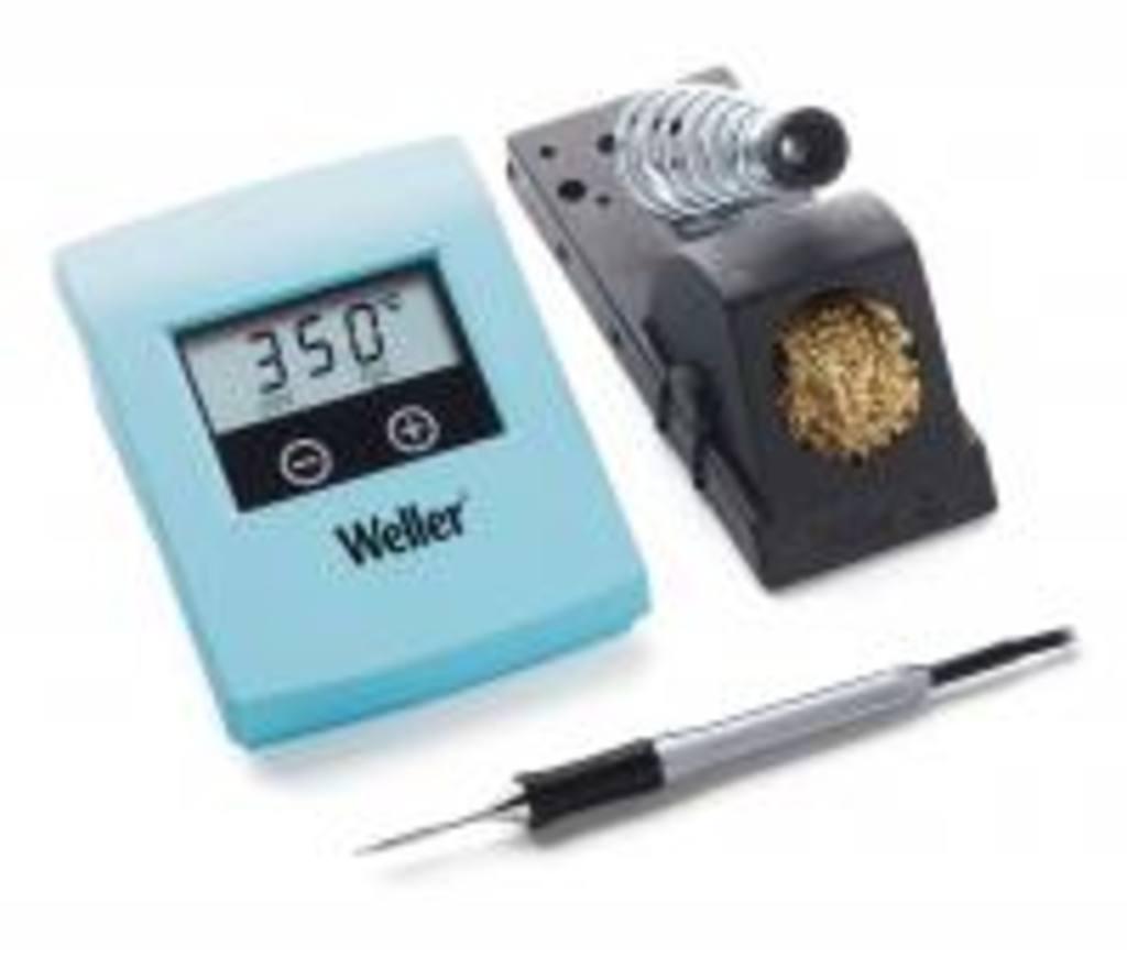 WSM 1C - Rechargeable soldering station with micro soldering iron WMRP and soldering tip RT 3, chisel 1,3 mm and safety rest KH 17 with dry cleaner