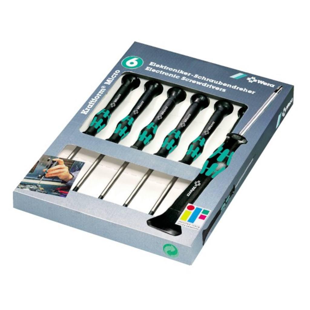 Wera 2035/6 B Screwdriver set and rack for electronic applications