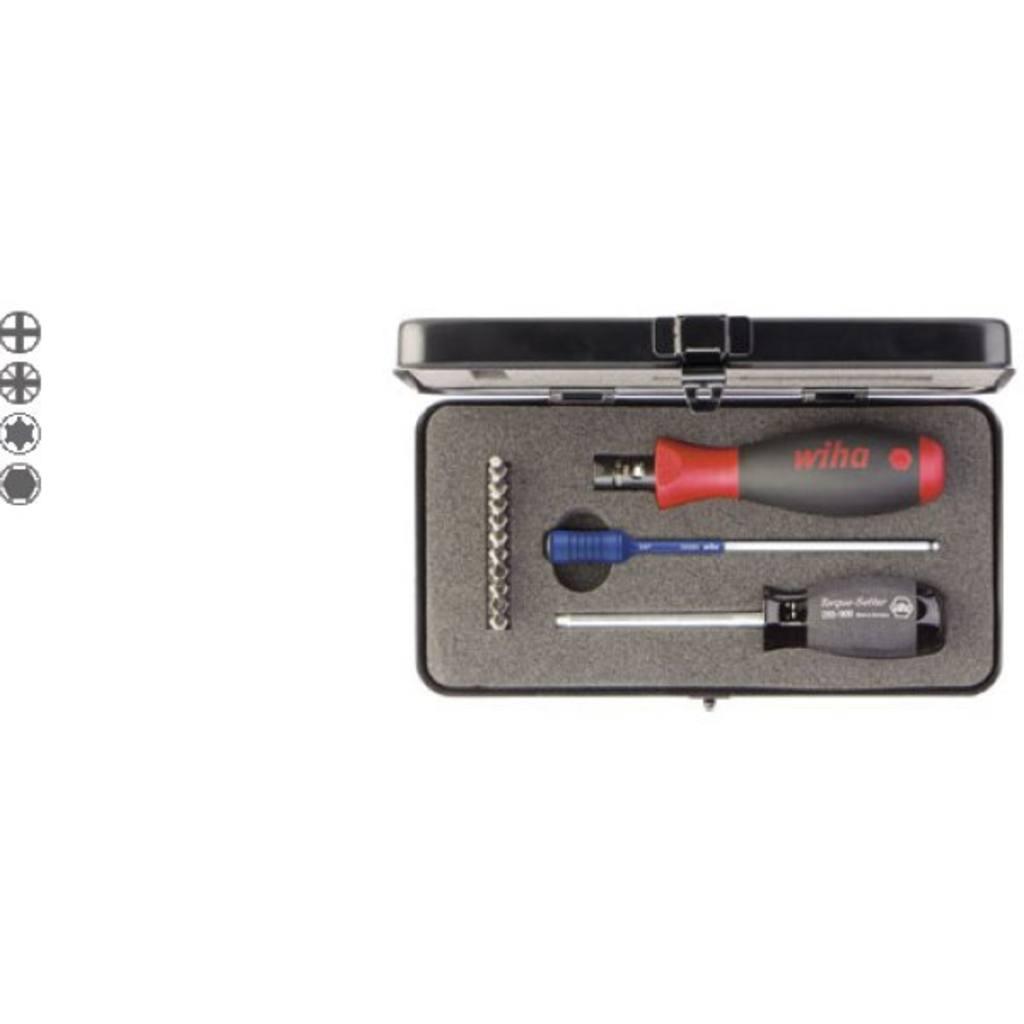 Wiha Torque screwdriver set TorqueVario®-S 0.8-5.0 Nm mixed 14 parts torque limitation can be set variably incl. box (26893)