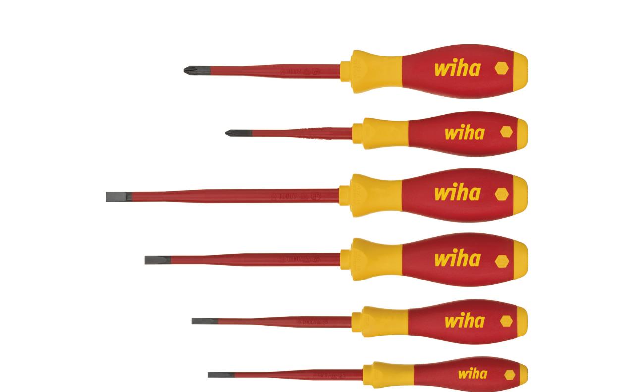 Wiha Screwdriver set SoftFinish electric slimFix Straight slot, Phillips with 6 parts (35389)