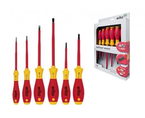 Wiha Screwdriver set SoftFinish® electric Straight slot, Phillips with 6 parts (00833)