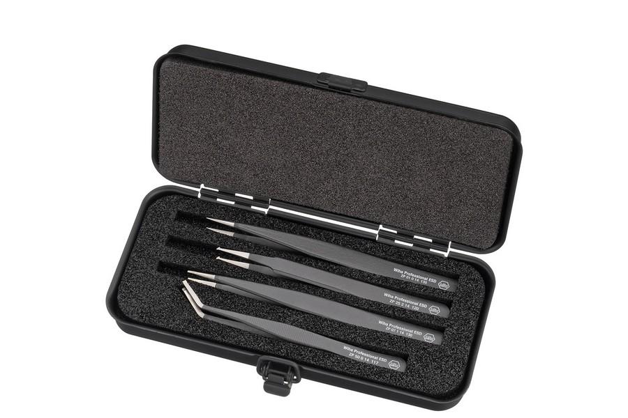 Wiha SMD tweezers set Professional ESD mixed with 5 parts. incl. the box (32349)