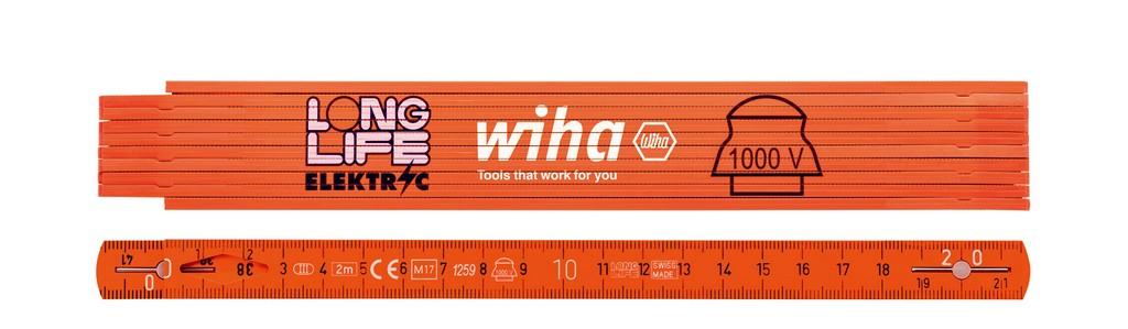 Wiha Electrician's ruler Longlife 2 m metric, 10 links 15 mm (42068)