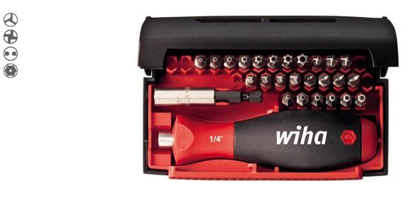 Wiha Bit set Collector Security standard 25 mm mixed, with 28 parts, 1/4 C6.3, incl. box (09393)