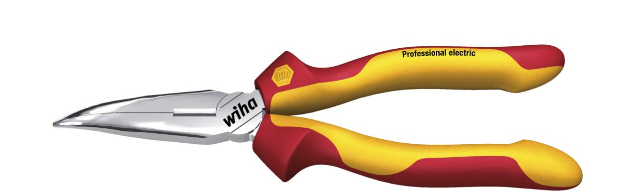 Wiha Pointed pliers Professional electric with blade in curved shape, approx. 40° 160mm, 6 1/2 (26728)